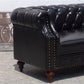 29.13" Wide Tuxedo Arm Sofa Contemporary Genuine Leather Sofa with Tufted Back