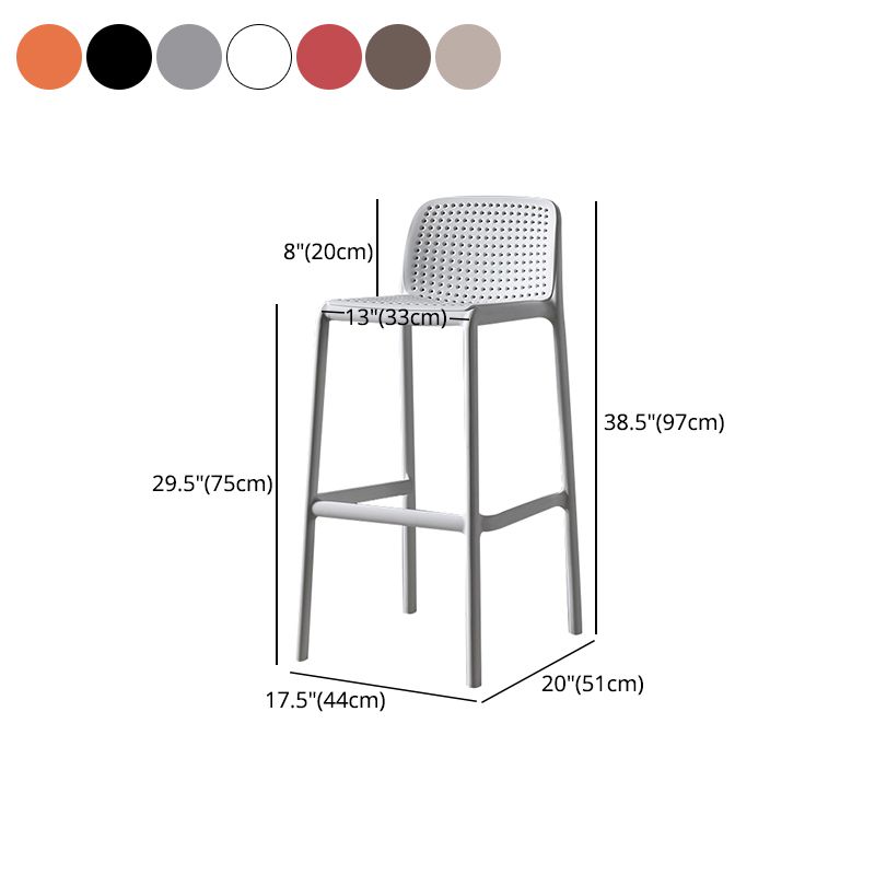 Modern Bar-stool Plastic Counter Bar Stool for Kitchen Bar with Plastic Legs Clearhalo 'Bar Furniture' 'Bar Stools' 'bar_stools' 'furn' 'furn_bar_stools' 'Furniture' 'furniture_bar_stools' 'Kitchen & Dining Furniture' 1200x1200_8ee634e2-feee-442a-b670-ac7cbf3b0baa