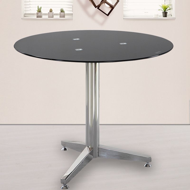 Modern Round Dining Room Table Tempered Glass Table with Pedestal Base Clearhalo ' dining_table' 'Dining Tables & Seating' 'Dining Tables' 'furn' 'furn_dining_table' 'Furniture' 'furniture_dining_table' 'Kitchen & Dining Furniture' 'kitchen&dining_furn' 'kitchen' 'kitchen_dining_table' 1200x1200_8ee80745-724e-4d62-b60d-72d3fcc4373b