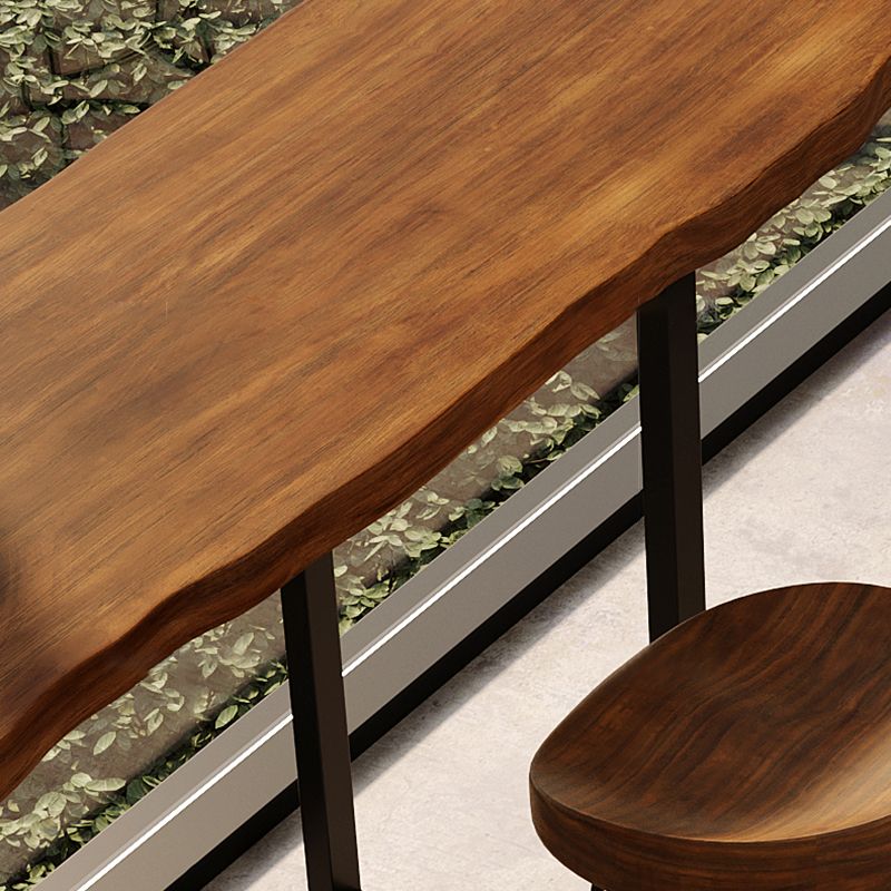 Juego de mesa de bar rectangular de madera maciza, mesa de mostrador de 1/4/7 piezas con taburetes altos