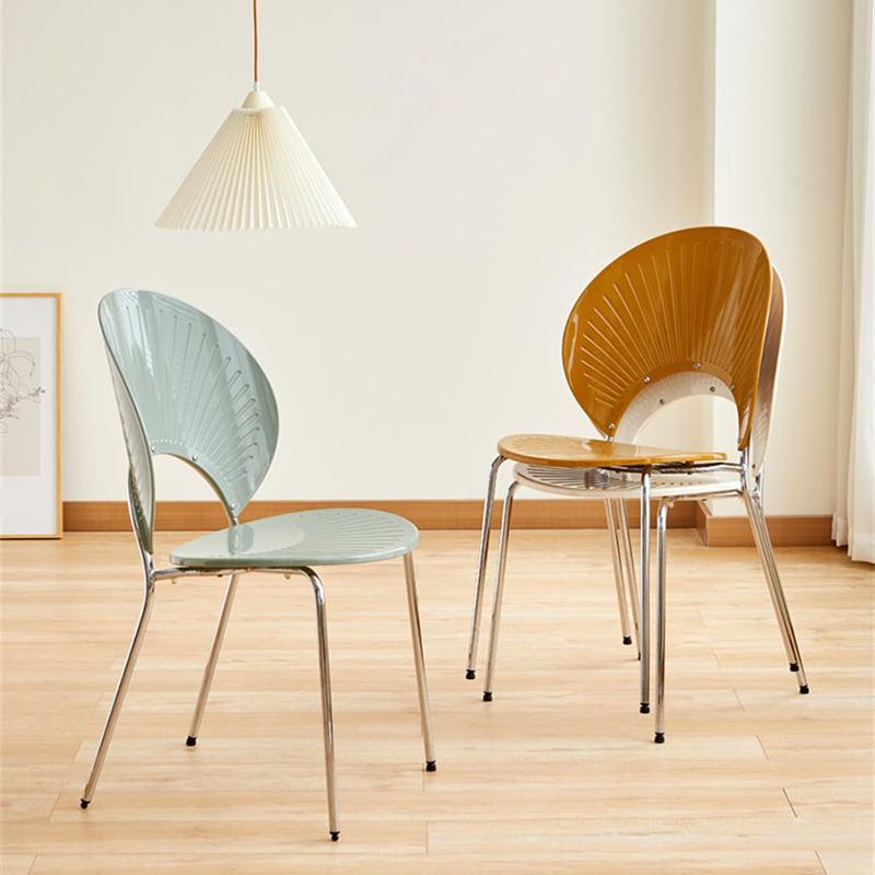 Nordic Metal Side Chair Low Back Armless Chair for Patio Use Clearhalo 'Dining Chairs' 'Dining Tables & Seating' 'dining_chair' 'furn' 'furn_dining_chair' 'Furniture' 'Kitchen & Dining Furniture' 1200x1200_8eeae374-0768-45fa-82b3-e3d98d3f8b45