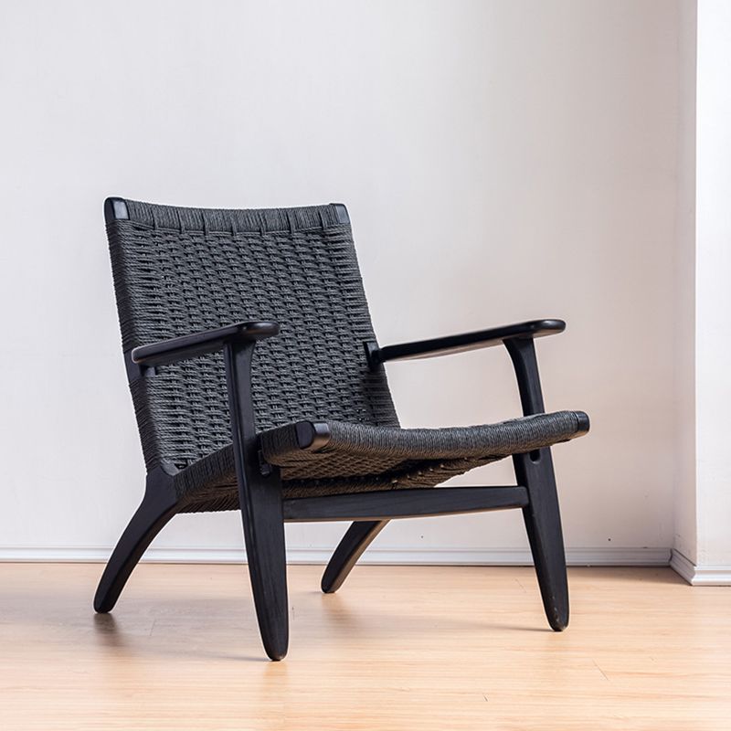 Solid Wood Frame Lounge Chair Arms Included Woven Back Chair Clearhalo 'Accent Chairs' 'accent_chairs' 'Chairs & Seating' 'furn' 'furn_accent_chairs' 'Furniture' 'Living Room Furniture' 1200x1200_8eec192c-83a3-4fdb-9925-2fc9a3013bb3