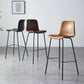 Sgabello da bar in pelle posteriore bassista in stile contemporaneo con gambe metalliche