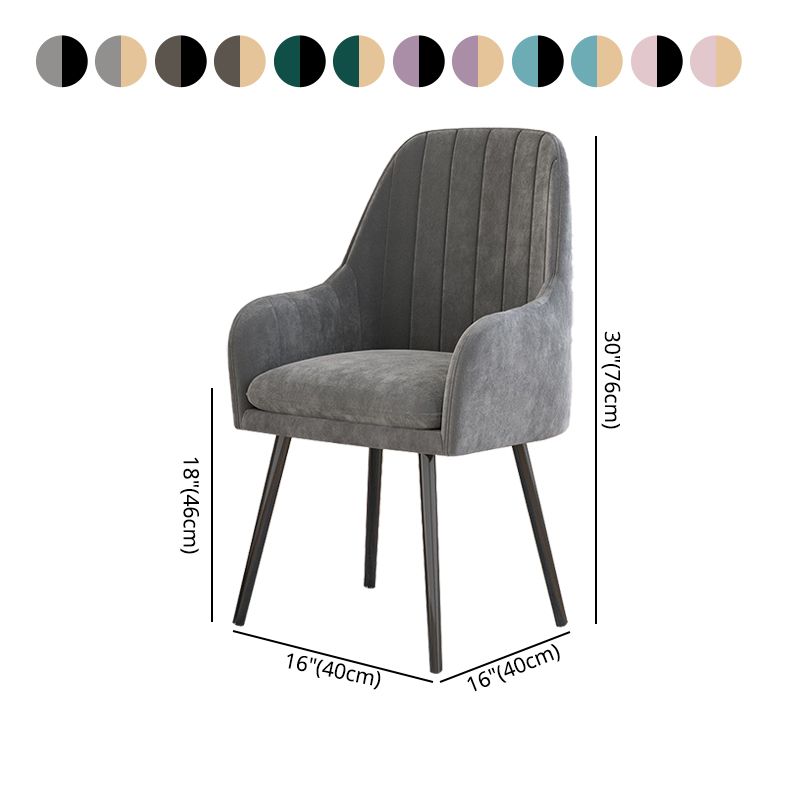 Scandinavian Style Upholstered Arm Chair Solid Back Dining Single Chair for Home Clearhalo ' kitchen&dining_furn' 'Dining Chairs' 'Dining Tables & Seating' 'dining_chair' 'furn' 'furn_dining_chair' 'Furniture' 'furniture_dining_chair' 'Kitchen & Dining Furniture' 'kitchen' 1200x1200_8eee1f0b-5f83-462d-af92-4f9ee0d2a43e