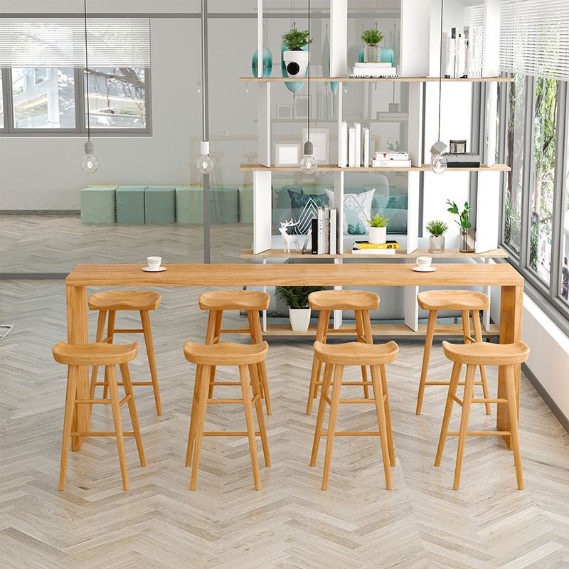 Modern Rectangle Bar Dining Table Double Pedestal Wood Bar Height Table in Brown Clearhalo 'Bar Furniture' 'Bar Tables' 'bar_tables' 'furn' 'furn_bar_tables' 'Furniture' 'furniture_bar_tables' 'Kitchen & Dining Furniture' 'kitchen&dining_furn' 'kitchen' 1200x1200_8eeeb568-283e-4ced-899e-46be261f888c