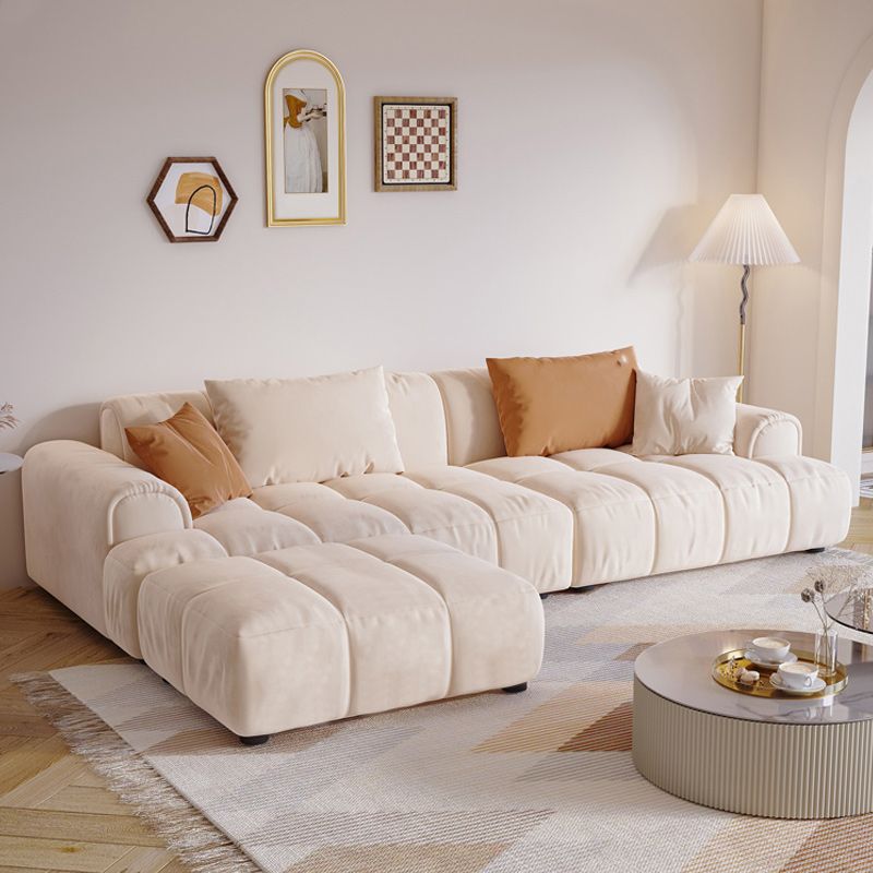Velvet Modern Sofa 25.6"High Rolled Arm Sofa & Biscuit Back Sofa Clearhalo 'furn' 'furn_sofas' 'Furniture' 'furniture_sofas' 'kitchen' 'kitchen_sofas' 'Living Room Furniture' 'Sofa' 'sofas' 1200x1200_8eefe4b1-8384-41d3-b21e-391c1a35f5f0