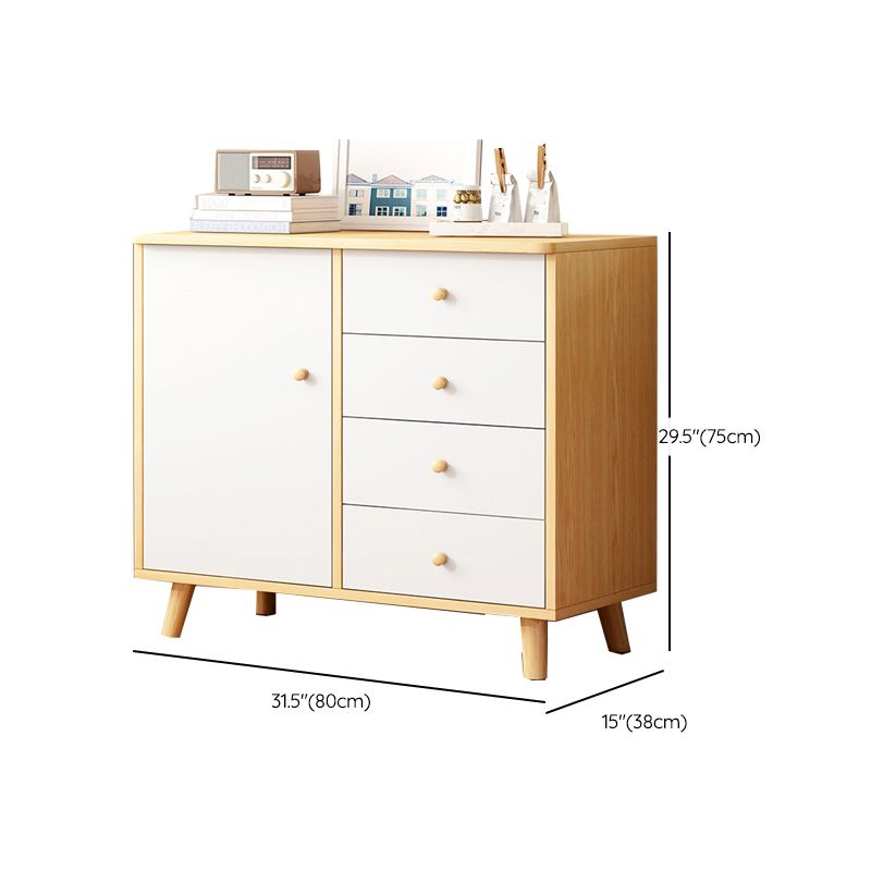 Minimalist Wooden Accent Cabinet Bar Pulls Handle Design Storage Cabinet