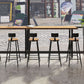 Modern 1/7 Pieces Bar Table Set Rectangle Wood Counter Table with High Stools for Bar