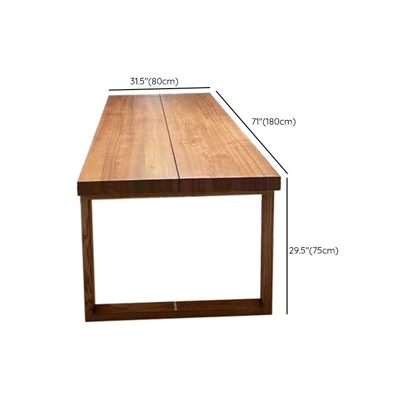Table à manger en bois massif, Table de dîner de forme rectangulaire pour le salon