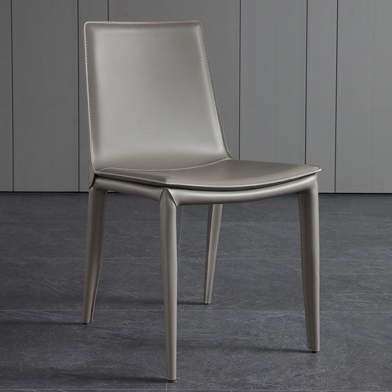 Modern Leather Dining Armless Chair Metal Dining Chairs for Home Use Clearhalo ' kitchen&dining_furn' 'Dining Chairs' 'Dining Tables & Seating' 'dining_chair' 'furn' 'furn_dining_chair' 'Furniture' 'furniture_dining_chair' 'Kitchen & Dining Furniture' 'kitchen' 1200x1200_8ef2f8a7-78b2-4c03-a9f1-fd3fdc3edcfa