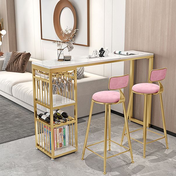 Modern Rectangle Bar Dining Table with Shelf Bar Height Table 42-Inch Top Clearhalo 'Bar Furniture' 'Bar Tables' 'bar_tables' 'furn' 'furn_bar_tables' 'Furniture' 'furniture_bar_tables' 'Kitchen & Dining Furniture' 'kitchen&dining_furn' 'kitchen' 1200x1200_8ef4f9a8-4097-4dd2-8487-e987a028817d