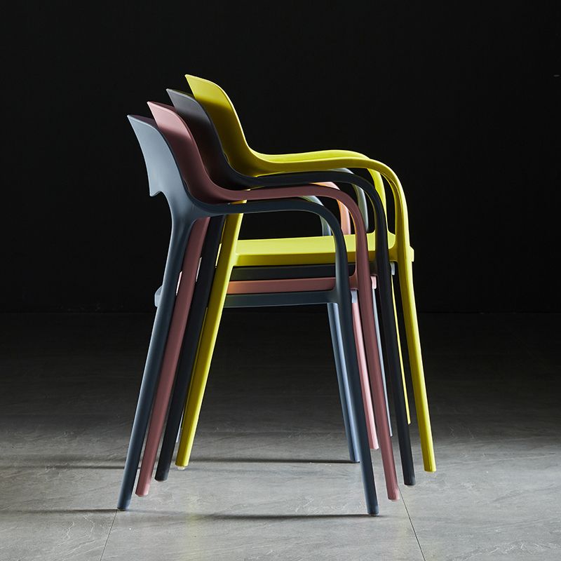 Plastic Open Back Stacking Arm Chair Contemporary Meeting Room Dining Chair Clearhalo ' kitchen&dining_furn' 'Dining Chairs' 'Dining Tables & Seating' 'dining_chair' 'furn' 'furn_dining_chair' 'Furniture' 'furniture_dining_chair' 'Kitchen & Dining Furniture' 'kitchen' 1200x1200_8ef62c20-7619-490b-b713-6c3eec6662af