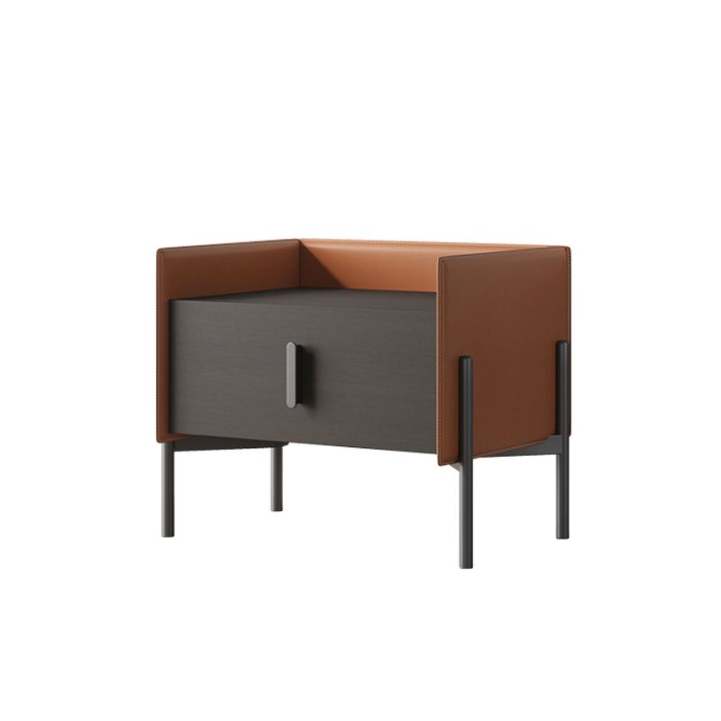 Comodino da letto in legno in finto cabinetto industriale con cassetto