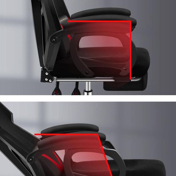 Black Nylon Frame Modern Gaming Chair Swivel Computer Desk Chair with Padded Arms Clearhalo 'furn' 'furn_office_chair' 'Furniture' 'furniture_office_chair' 'Office Chairs' 'Office Furniture' 'office_chair' 1200x1200_8ef9a296-960e-419d-8695-96a5aa1bb63e