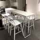 Industrial Style Bar Table 42-inch Height White Wood Top Metal Base Bistro Table Clearhalo 'Bar Furniture' 'Bar Tables' 'bar_tables' 'furn' 'furn_bar_tables' 'Furniture' 'furniture_bar_tables' 'Kitchen & Dining Furniture' 'kitchen&dining_furn' 'kitchen' 1200x1200_8ef9f5ff-1fb4-4542-925c-8ef4fb9dd4bd