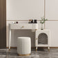 Contemporary Metal Vanity with Glass Accent Vanity Set with Stool Clearhalo 'Bedroom Furniture' 'furn' 'furn_makeup_vanities' 'Furniture' 'Makeup Vanities' 'makeup_vanities' 1200x1200_8efb0661-b337-4ec1-a56c-bcf363921628