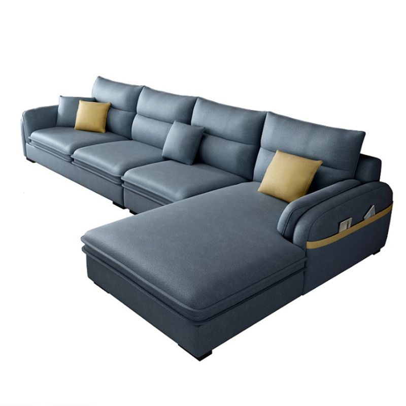 Contemporary Right Hand Facing Sectional with Pillowed Back Cushions for Four People Clearhalo 'furn' 'furn_sectionals' 'Furniture' 'furniture_sectionals' 'kitchen' 'kitchen_sectionals' 'Living Room Furniture' 'Sectionals' 1200x1200_8efc740d-f4b2-4cbd-8b6f-5206f44dc038