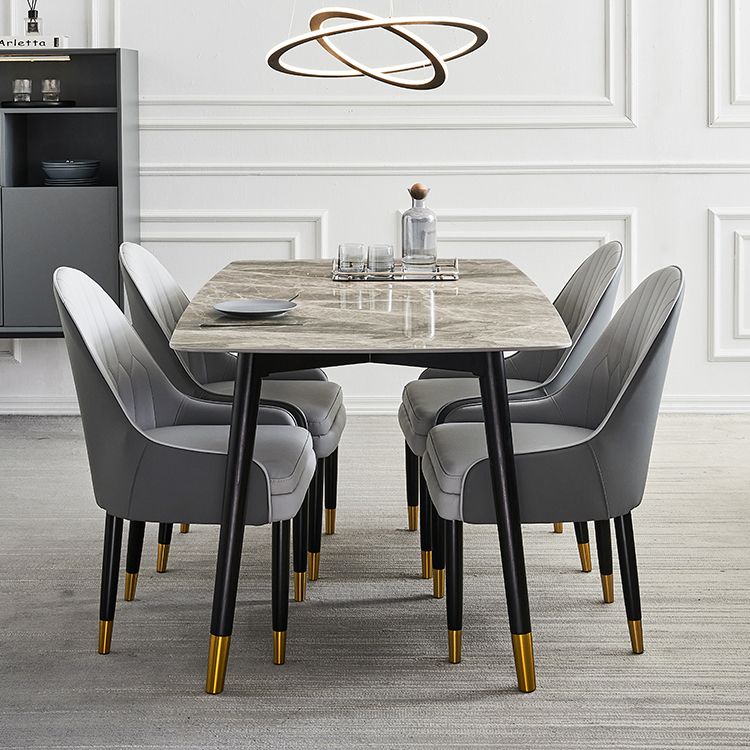 Simplicity Style Home Sintered Stone Dining Table Rectangular Shape Table with 4 Legs Base Clearhalo ' dining_table' 'Dining Tables & Seating' 'Dining Tables' 'furn' 'furn_dining_table' 'Furniture' 'furniture_dining_table' 'Kitchen & Dining Furniture' 'kitchen&dining_furn' 'kitchen' 'kitchen_dining_table' 1200x1200_8eff7142-ae40-4d54-b315-4d15bee94507