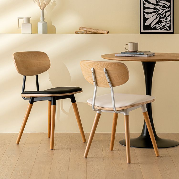 Modern Style Kitchen Chair Dining Armless Chairs with Wooden Legs