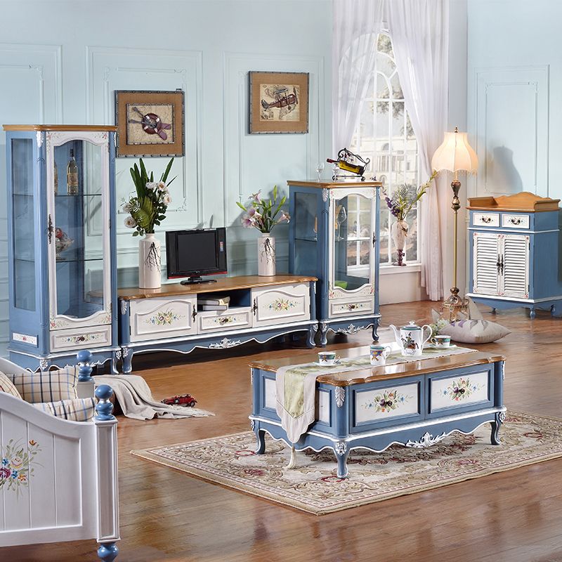 Console TV in legno massiccio tradizionale Casa TV in stoccaggio chiuso