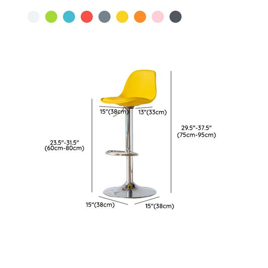 金属ベース付きのアームレスダイニングスツール調整可能な高さのバースツール