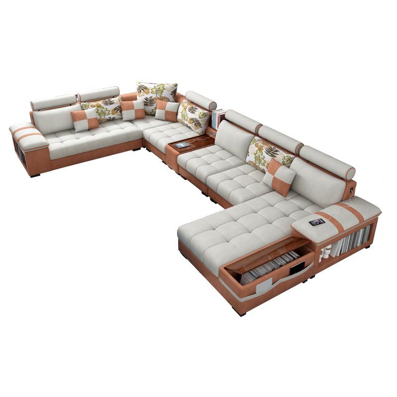 Section des meubles en coton contemporain et en faux cuir