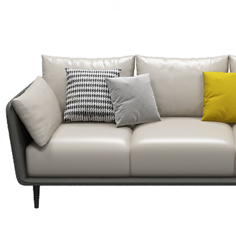 Faux Leather Sofa with Pillows Back and Pillow Top Arm for Living Room Clearhalo 'furn' 'furn_sofas' 'Furniture' 'Living Room Furniture' 'Sofa' 'sofas' 1200x1200_8f020450-7a75-407e-b3d8-c31e2be1c7b8