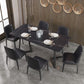 Modern Rectangle Stone Table for Restaurant Balck Metal Pedestal Dining Table Clearhalo 'Dining Tables & Seating' 'Dining Tables' 'dining_table' 'furn' 'furn_dining_table' 'Furniture' 'furniture_dining_table' 'Kitchen & Dining Furniture' 'kitchen' 'kitchen_dining_table' 1200x1200_8f03057b-d767-4918-803e-5d4987ba04b8