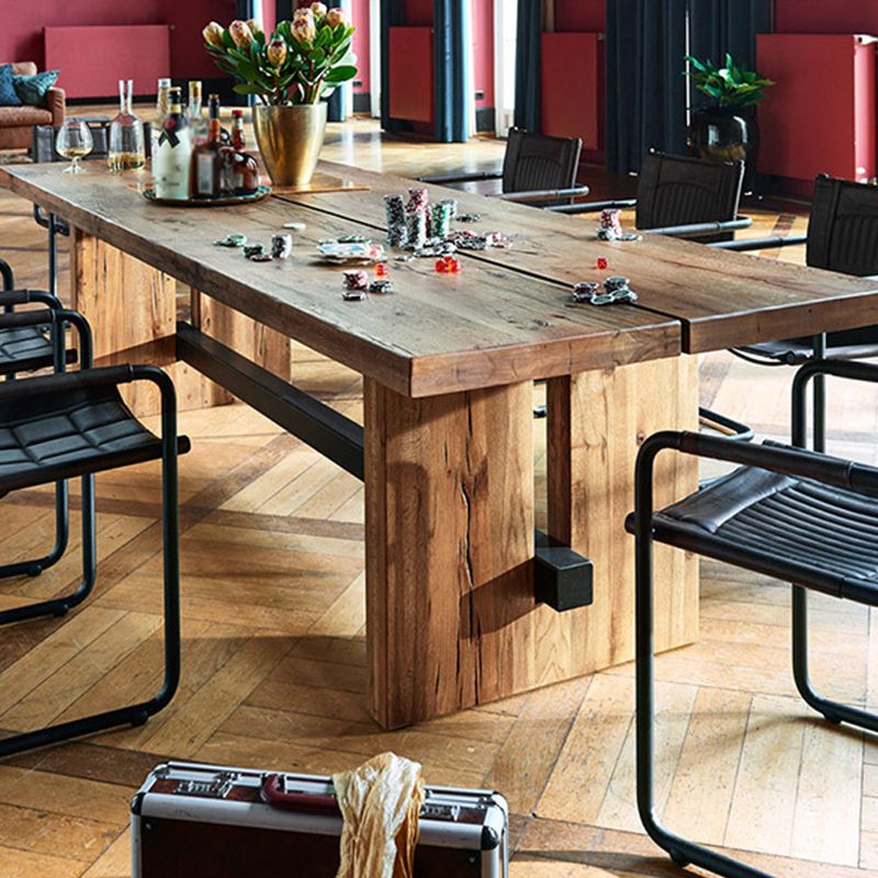 Industrial Pine Wood Dining Table Rectangle Wooden Table with Trestle Base Clearhalo ' dining_table' 'Dining Tables & Seating' 'Dining Tables' 'furn' 'furn_dining_table' 'Furniture' 'furniture_dining_table' 'Kitchen & Dining Furniture' 'kitchen&dining_furn' 'kitchen' 'kitchen_dining_table' 1200x1200_8f030832-bc9c-459c-9615-e049756a48e1