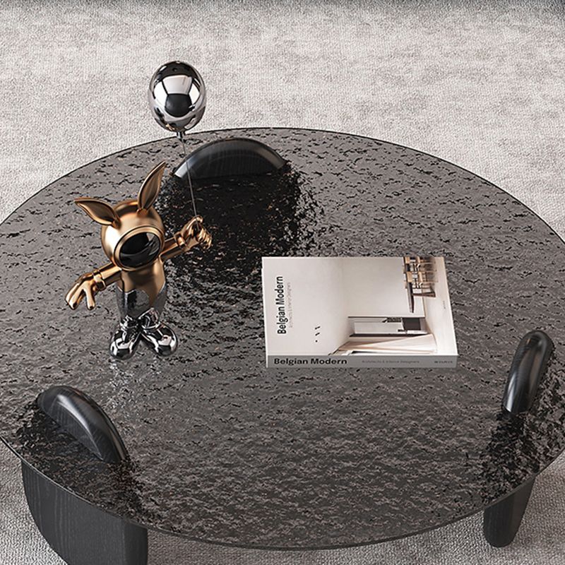 Glass Top Coffee Table Black Modern Round 3 Legs Cocktail Table Clearhalo 'Coffee & Accent Tables' 'Coffee Tables' 'coffee_tables' 'furn' 'furn_coffee_tables' 'Furniture' 'Living Room Furniture' 1200x1200_8f044d3e-be8f-403c-aff5-d3eadbaaea4f
