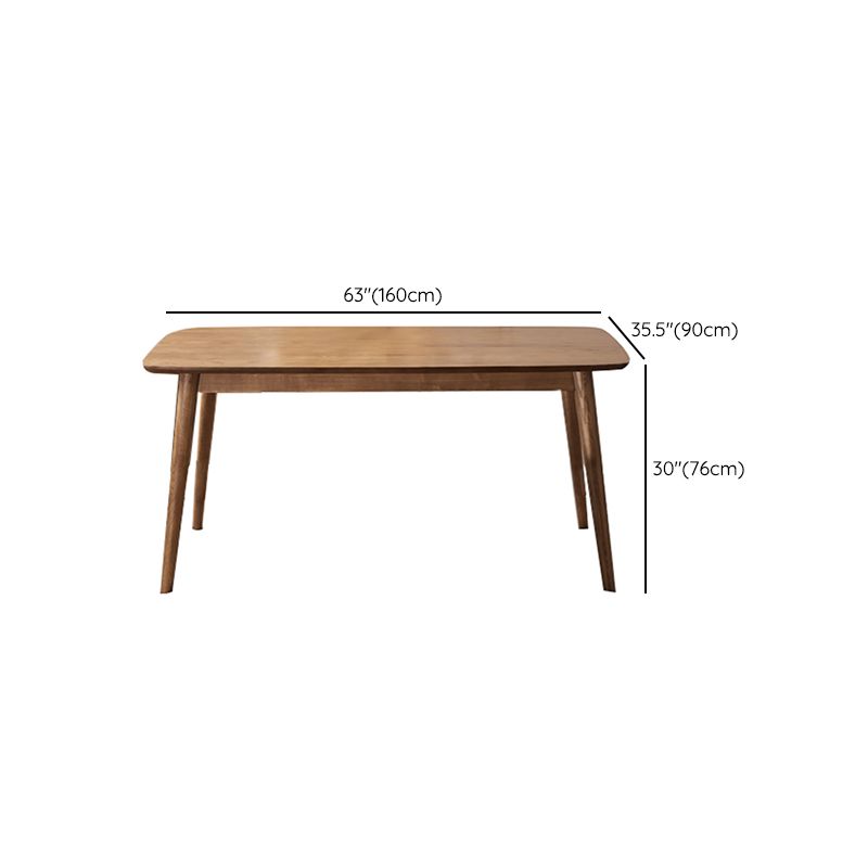 Modern Rectangular Space Saving Brown Walnut Dining Table with 4 Legs Clearhalo 'Dining Tables & Seating' 'Dining Tables' 'dining_table' 'furn' 'furn_dining_table' 'Furniture' 'Kitchen & Dining Furniture' 1200x1200_8f05106a-cbae-447d-a0ef-5d60a66230e3