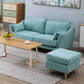 Scandinavian Loose Back Sofa 27.17" H Square Arm Slipcovered Loveseat Clearhalo 'Furniture' 'furniture_sofas' 'kitchen' 'kitchen_sofas' 'Living Room Furniture' 'Sofa' 'sofas' 1200x1200_8f05ce35-c67d-4ab2-8701-d4754ef84d15