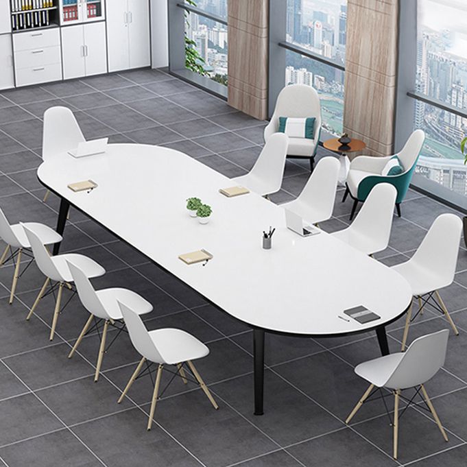 Desa di scrittura ovale per ufficio moderna camera da letto scrivania artificiale in legno artificiale