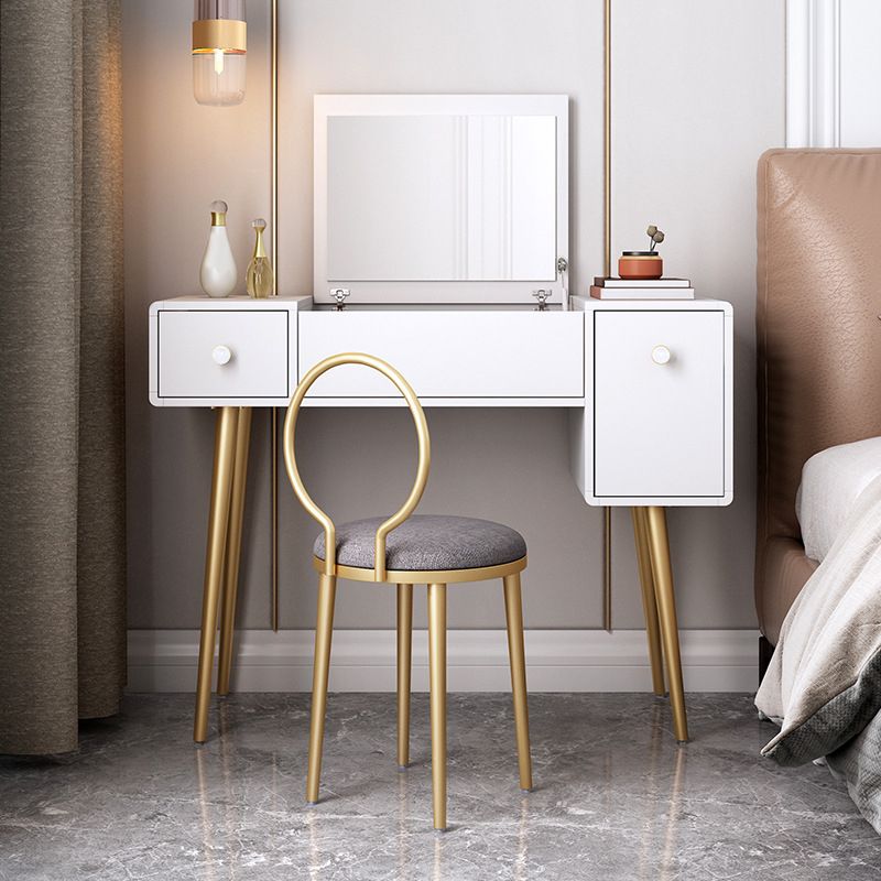 Flip-Top Vanity Set Contemporary 2 Drawers Makeup Dressing Table Clearhalo 'Bedroom Furniture' 'furn' 'furn_makeup_vanities' 'Furniture' 'Makeup Vanities' 'makeup_vanities' 1200x1200_8f08bf7b-5257-45da-b159-1c3bd344d196