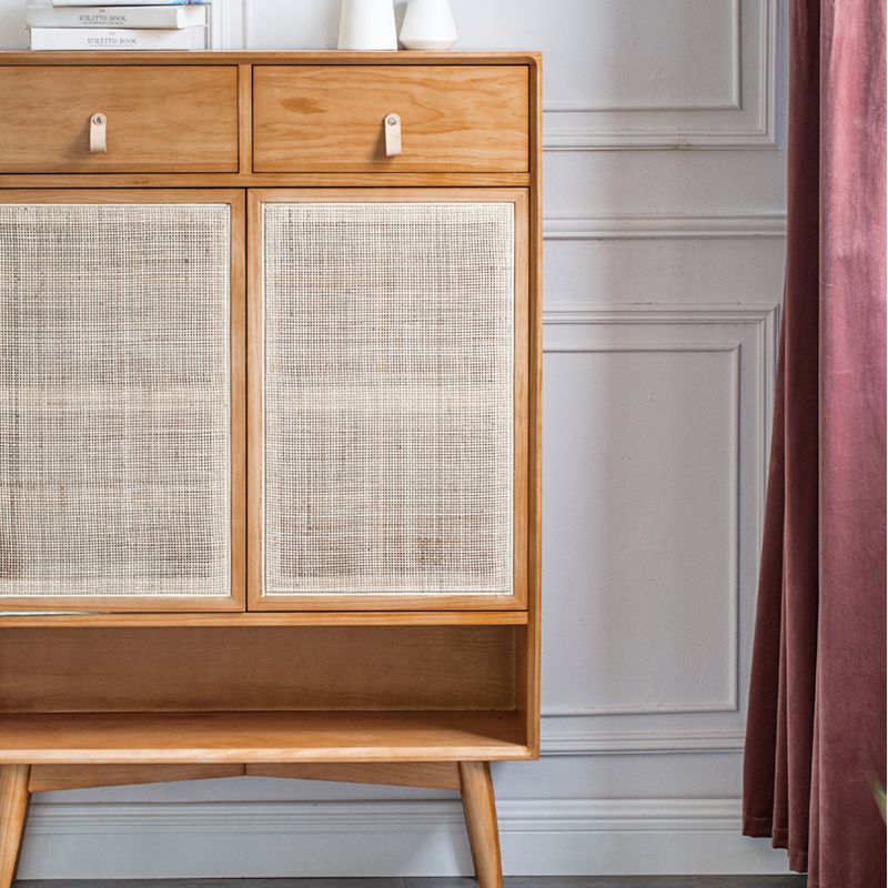 Contemporary Cabinet Rectangle Pine 2 Doors Pendant Pulls Accent Cabinet Clearhalo 'Cabinets & Chests' 'cabinets_chests' 'furn' 'furn_cabinets_chests' 'Furniture' 'Living Room Furniture' 1200x1200_8f08cb1a-71a6-48d4-a678-b51cdf7b9954