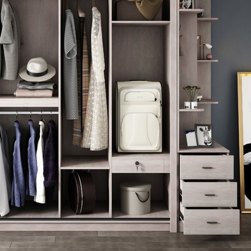 Grey Sliding Wardrobe Cabinet Contemporary Wardrobe Armoire for Bedroom Clearhalo 'Armoires & Wardrobes' 'armoires_wardrobes' 'Bedroom Furniture' 'furn' 'furn_armoires_wardrobes' 'Furniture' 1200x1200_8f09cbe1-9e2f-40b8-9361-ad3949d1c12f