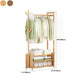 Contemporary Style Wardrobe Armoire Bamboo Armoire with Clothes Rail for Home