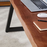 Solid Wood Industrial Dining Table Set 1/2/5/7 Pieces Brown Dinette Set for Home