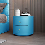 Glamernte Nachttisch mit 2 Schublade 16,5 Zoll hohen Leder-Nachttisch