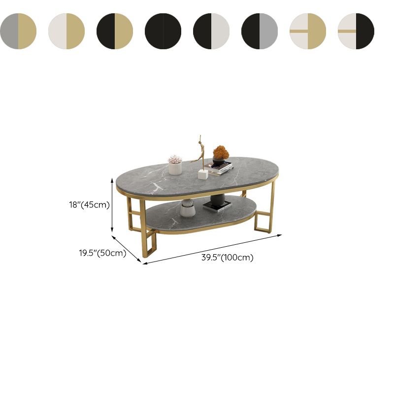 Table basse rectangulaire en ardoise, table basse abstraite avec étagère