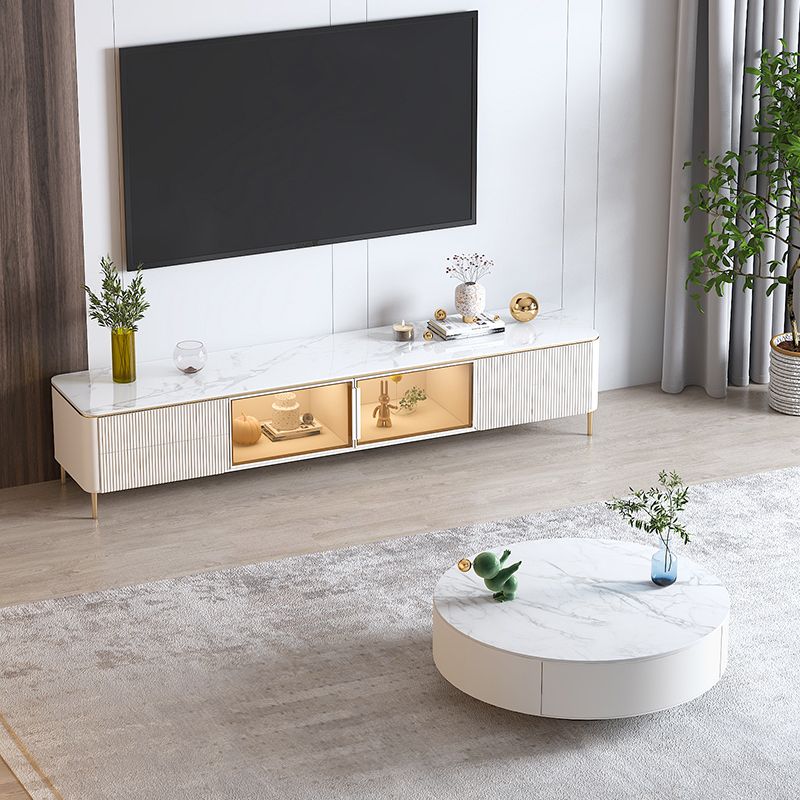 Modern TV Stand White TV Console with Drawers for Living Room Clearhalo 'furn' 'furn_tv_stands_entertainment_centers' 'Furniture' 'Living Room Furniture' 'TV Stands & Entertainment Centers' 'TV Stands & Media Storage Furniture' 'tv_stands_entertainment_centers' 1200x1200_8f0f84de-5b41-410a-8677-e517766ea3c4