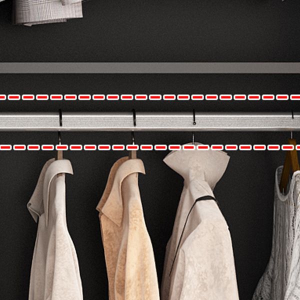 モダンな木製フレームワードローブ自立型多機能ワードローブ強化ガラスドア