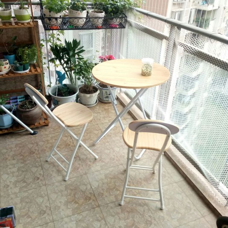 Folding Dining Table Set with Round Top and White Base Table Set for Home Use Clearhalo 'Dining Room Sets' 'Dining Tables & Seating' 'dining_room_set' 'furn' 'furn_dining_room_set' 'Furniture' 'furniture_dining_room_set' 'Kitchen & Dining Furniture' 'kitchen&dining_furn' 'kitchen' 1200x1200_8f0fc059-2571-4c75-9ddc-30695d429273