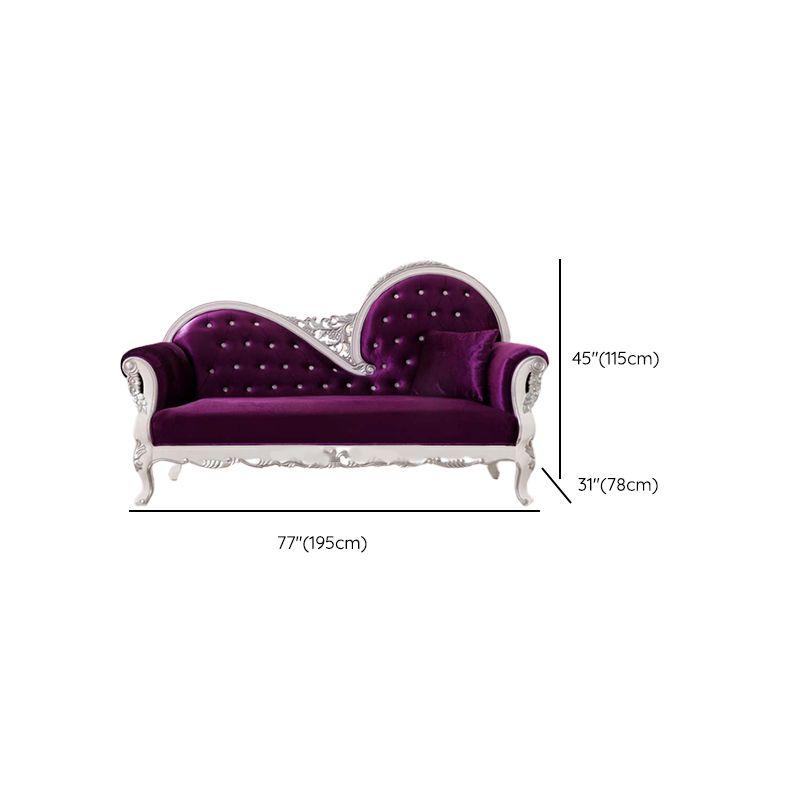 Chaise longue rembourrée Glam, chaise longue à accoudoirs roulés