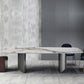 Modern Style Sintered Stone Dining Table Rectangle Table with Double Pedestal Base Clearhalo ' dining_table' 'Dining Tables & Seating' 'Dining Tables' 'furn' 'furn_dining_table' 'Furniture' 'furniture_dining_table' 'Kitchen & Dining Furniture' 'kitchen&dining_furn' 'kitchen' 'kitchen_dining_table' 1200x1200_8f11ecd8-6e2b-4b44-ada7-56adf175c50b
