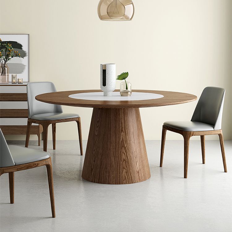 Modern 1/4/7 Pieces Round Dinette Set Ash Wood Dining Table Set with Stone Turntable Clearhalo 'Dining Room Sets' 'Dining Tables & Seating' 'dining_room_set' 'furn' 'furn_dining_room_set' 'Furniture' 'furniture_dining_room_set' 'Kitchen & Dining Furniture' 1200x1200_8f121b85-7df9-4269-b053-c974a32cba6b