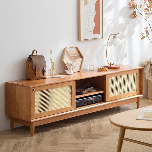 Traditional TV Media Stand Solid Wood 2 Doors TV Stand Console Clearhalo 'furn' 'furn_tv_stands_entertainment_centers' 'Furniture' 'Living Room Furniture' 'TV Stands & Entertainment Centers' 'TV Stands & Media Storage Furniture' 'tv_stands_entertainment_centers' 1200x1200_8f125319-2c9a-4327-a3f0-41f82b3d0db4