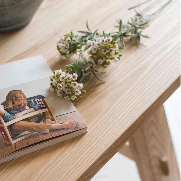 Natuurlijke vaste houten dinerscollectie Moderne rechthoek eetkamer keukentafel