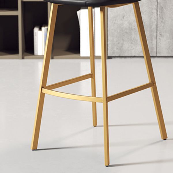 Modern Backrest Armless Counter Stool Iron Milk Tea Shop Bar Stool with Leather Cushion Clearhalo 'Bar Furniture' 'Bar Stools' 'bar_stools' 'furn' 'furn_bar_stools' 'Furniture' 'Kitchen & Dining Furniture' 1200x1200_8f13d992-1304-456c-95a9-62d6ef55a7ce