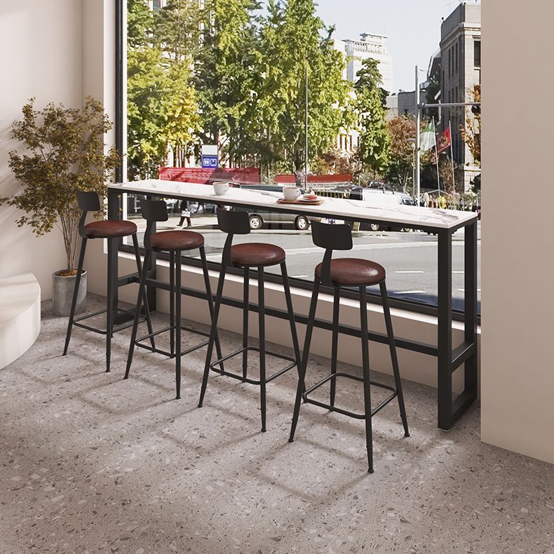 Tavolo da vino rettangolo industriale tavolo da cocktail bar di pietra bianca per negozio